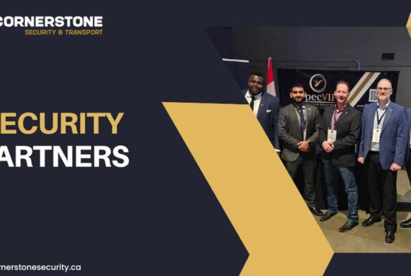 Cornerstone owner standing at convention with security partners from SpecVIP