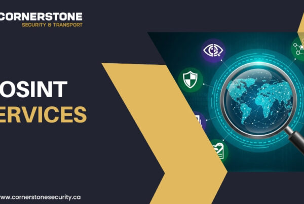 OSINT Services graphic with Cornerstone Security logo