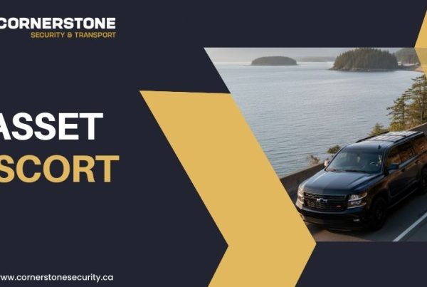 Asset escort on Sea to Sky highway. Three black SUVs.