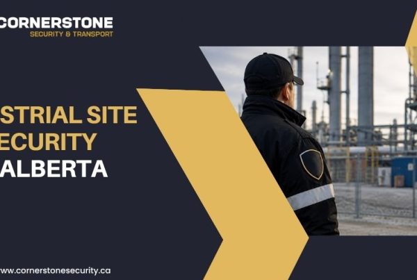 Industrial Site Security in Alberta with security agent onsite